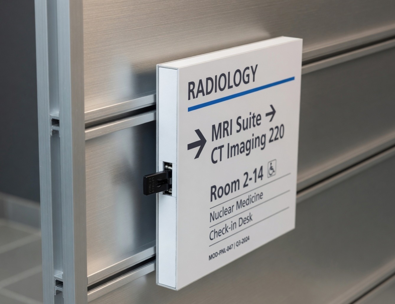 Modular Signage and Wayfinding Systems by BRS SIIGNS Trichy — ADA-compliant anodised aluminium panels for hospitals and corporate parks Tamil Nadu