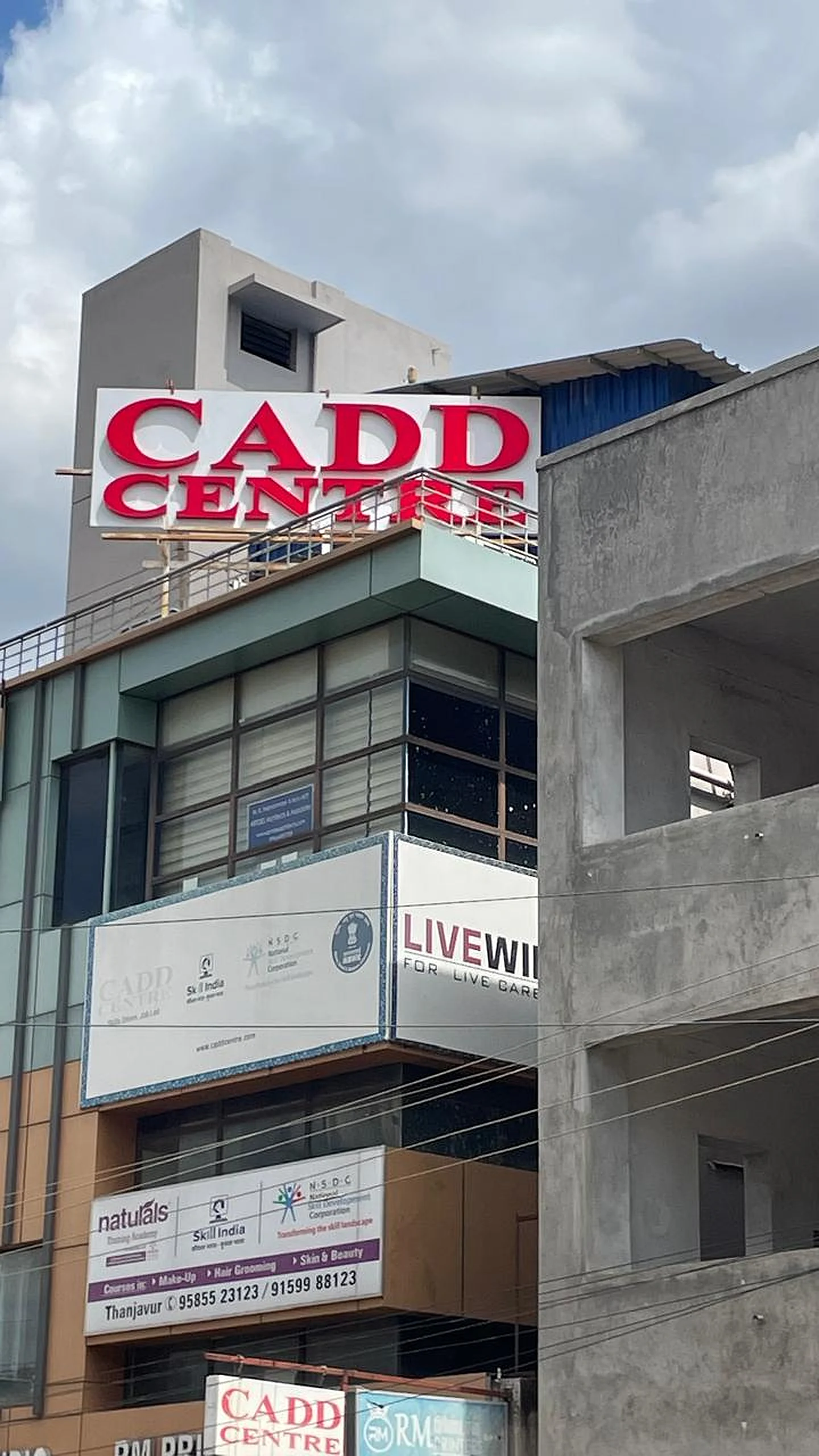 signage company Coimbatore 3D rooftop letters for institution by BRS SIIGNS