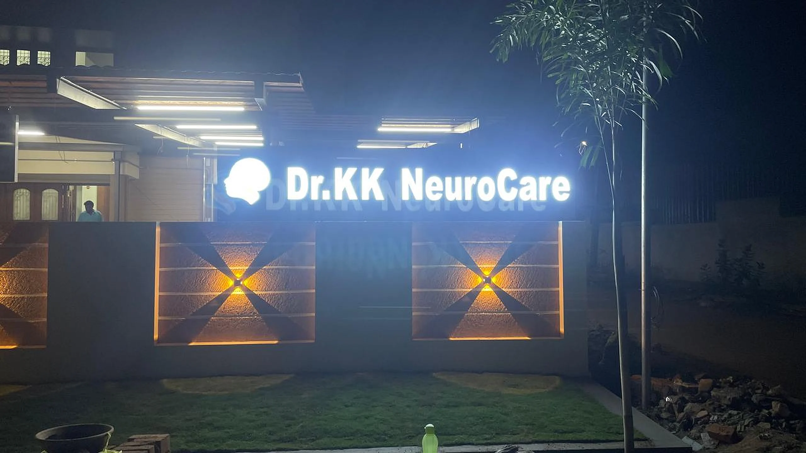 Hospital LED sign with readable illuminated letters for healthcare visibility