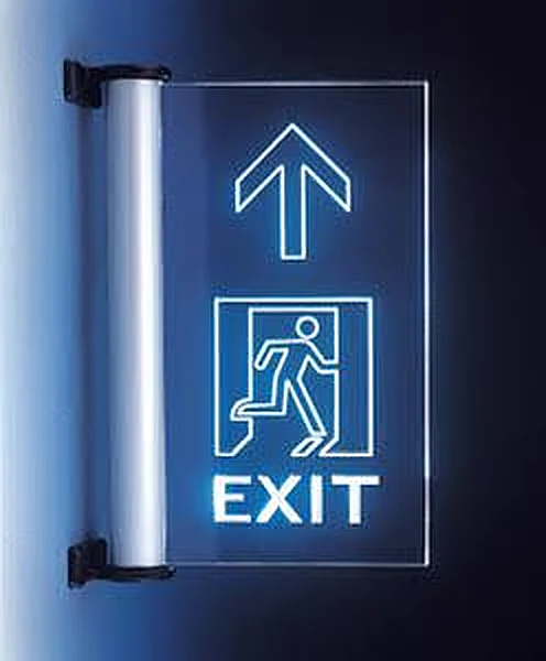 acrylic wayfinding sign board Chennai exit panel by BRS SIIGNS