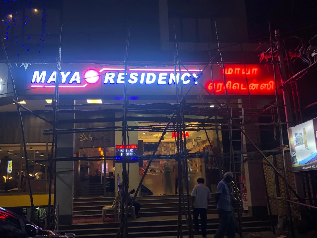 neon sign board Chennai hotel installation style by BRS SIIGNS