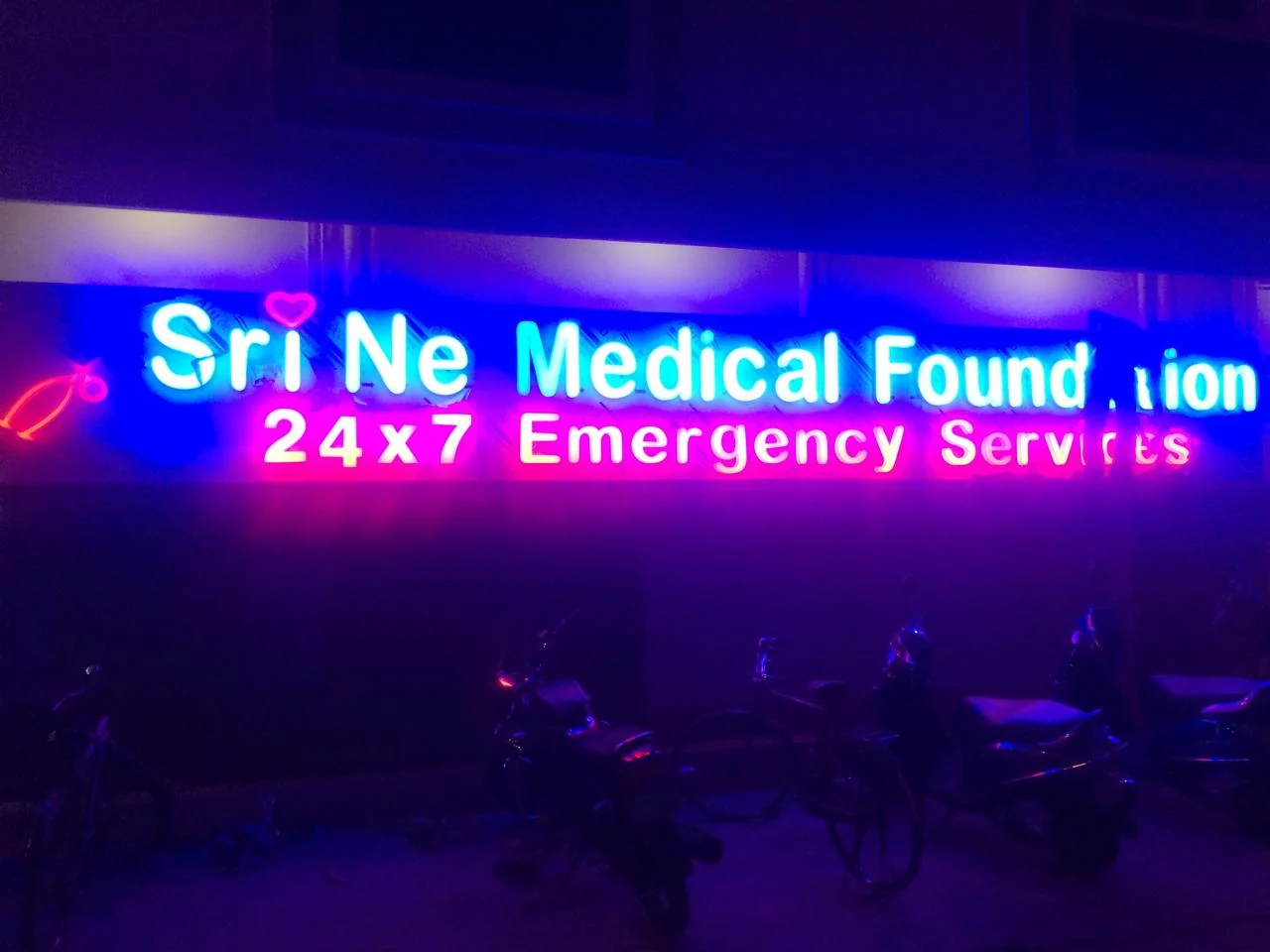 Multicolour LED neon sign board reference for medical and service businesses by BRS SIIGNS
